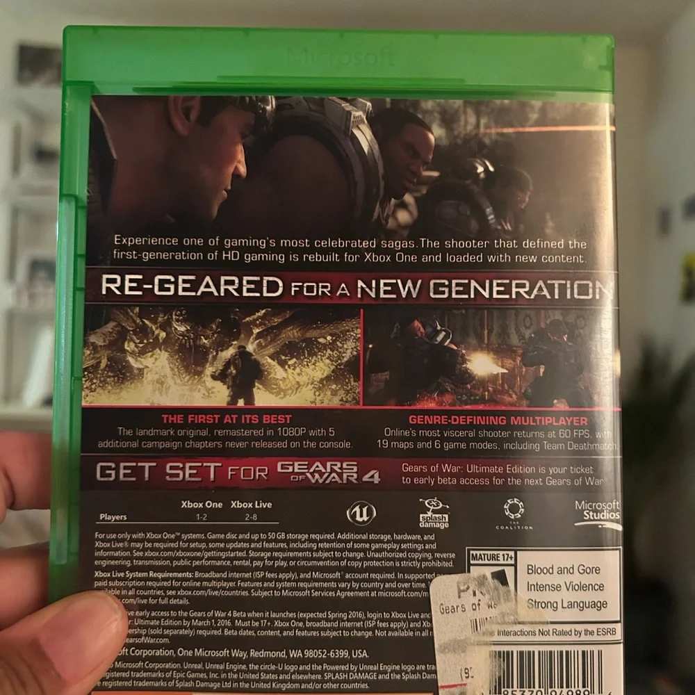 Microsoft Xbox One Gears of War Ultimate Edition - complete with manual
